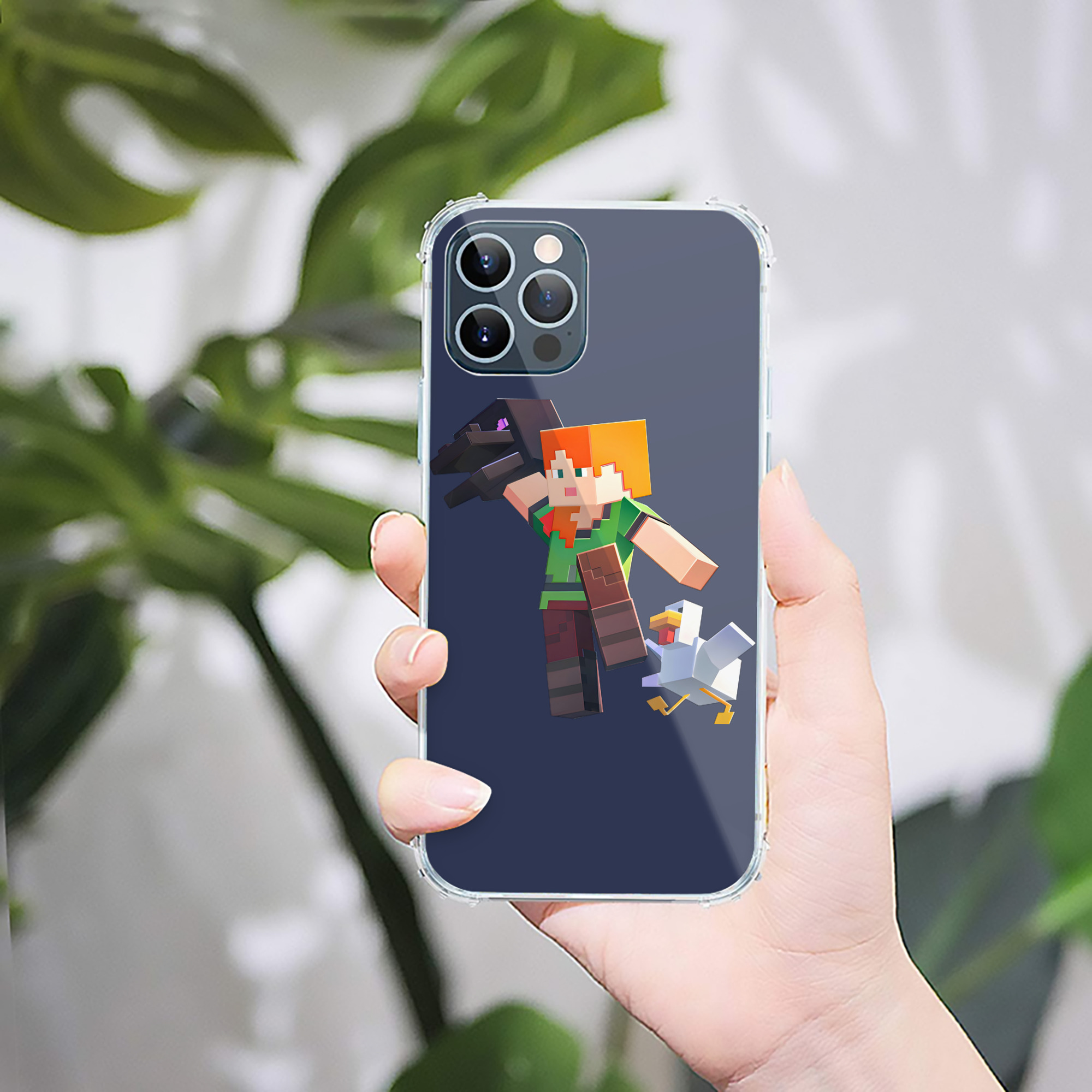 （画像用） マインクラフト ブロックの世界 Minecraft MC Block world 【iPhone 12シリーズ対応】透明スマホケース（クリアソフトケース）